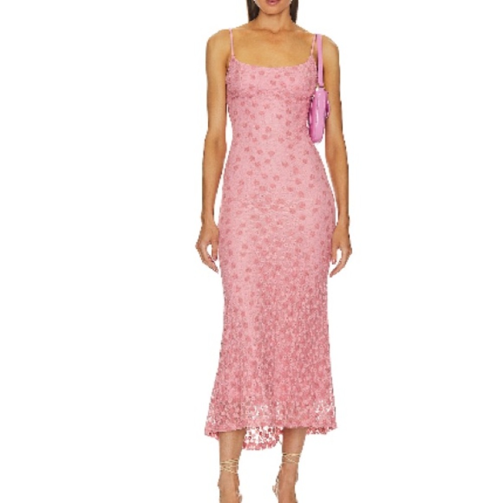 BARDOT KIALI MESH MIDI DRESS IN PINK MULTI